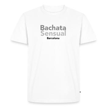 Bachata sensuelle Barcelone - à la danse Chemises - T-shirt Premium bio Homme - blanc - Devant - Nico (187cm)