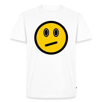 Émoticône neutre - Symbole d’image - Contour du visage - T-shirt Premium bio Homme - blanc - Devant - Nico (187cm)