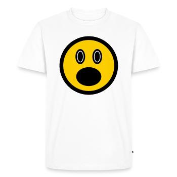 Bewildered emoticon - picture icon - stick face - Men's Premium Organic T-Shirt - white - Front - Nico (187cm)