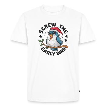 The early bird can take me - Men's Premium Organic T-Shirt - white - Front - Nico (187cm)