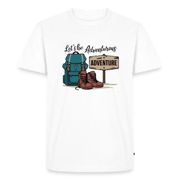 Soyons aventureux. - T-shirt Premium bio Homme - blanc - Devant - Nico (187cm)