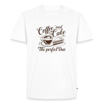 Coffee and cake – the perfect duo. - Men's Premium Organic T-Shirt - white - Front - Nico (187cm)