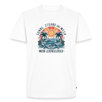 Le soleil, la plage et la mer - mon élixir de vie - T-shirt Premium bio Homme - blanc - Devant - Nico (187cm)