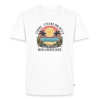 Le soleil, la plage et la mer - mon élixir de vie - T-shirt Premium bio Homme - blanc - Devant - Nico (187cm)