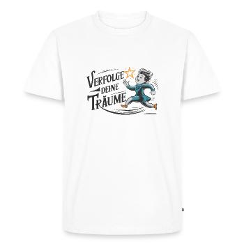 Pursue your dreams - Men's Premium Organic T-Shirt - white - Front - Nico (187cm)