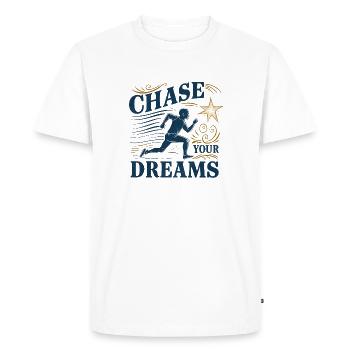 Pursue your dreams - Men's Premium Organic T-Shirt - white - Front - Nico (187cm)