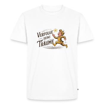 Pursue your dreams - Men's Premium Organic T-Shirt - white - Front - Nico (187cm)