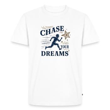 Pursue your dreams - Men's Premium Organic T-Shirt - white - Front - Nico (187cm)