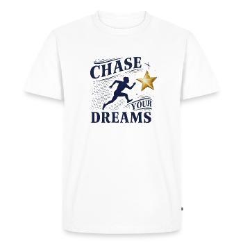 Pursue your dreams - Men's Premium Organic T-Shirt - white - Front - Nico (187cm)
