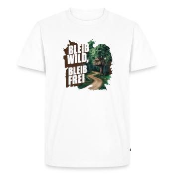 Stay wild, stay free - Men's Premium Organic T-Shirt - white - Front - Nico (187cm)