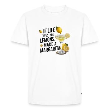 Quand la vie te donne des citrons, fais une margarita - T-shirt Premium bio Homme - blanc - Devant - Nico (187cm)