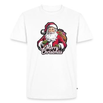 Père Noël – Joyeux Noël Illustration - T-shirt Premium bio Homme - blanc - Devant - Nico (187cm)