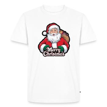 Père Noël – Joyeux Noël Illustration - T-shirt Premium bio Homme - blanc - Devant - Nico (187cm)