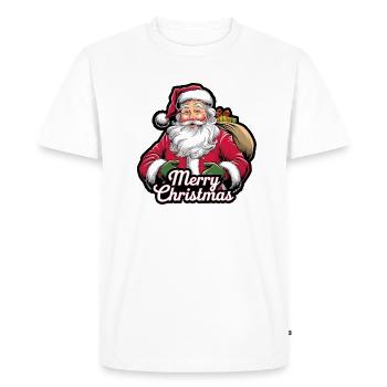 Père Noël – Joyeux Noël Illustration - T-shirt Premium bio Homme - blanc - Devant - Nico (187cm)