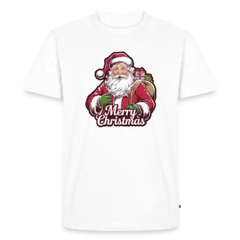 Père Noël – Joyeux Noël Illustration - T-shirt Premium bio Homme - blanc - Devant - Nico (187cm)