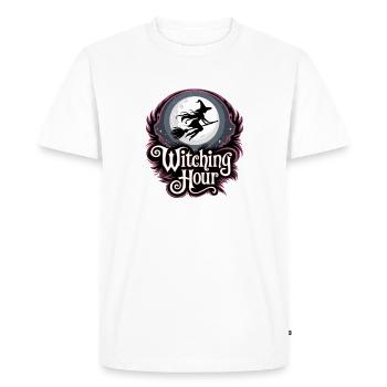 Witch at Full Moon – Witching Hour - Men's Premium Organic T-Shirt - white - Front - Nico (187cm)