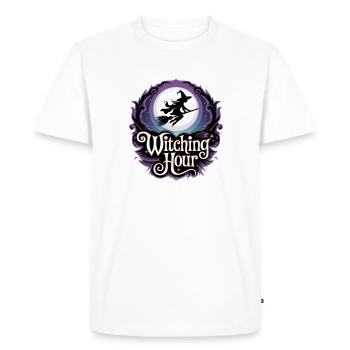 Witch at Full Moon – Witching Hour - Men's Premium Organic T-Shirt - white - Front - Nico (187cm)