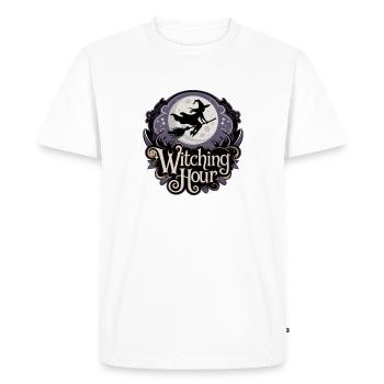 Witch at Full Moon – Witching Hour - Men's Premium Organic T-Shirt - white - Front - Nico (187cm)