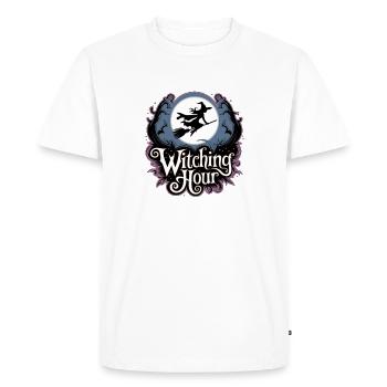 Witch at Full Moon – Witching Hour - Men's Premium Organic T-Shirt - white - Front - Nico (187cm)
