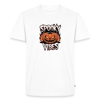 Jack-O-Lantern effrayant – Ambiances effrayantes - T-shirt Premium bio Homme - blanc - Devant - Nico (187cm)