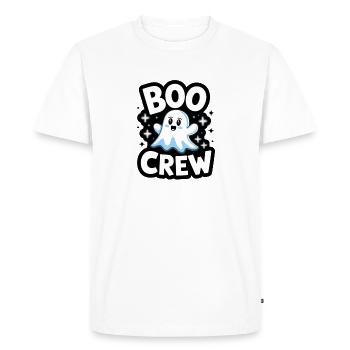 Doux fantôme – Boo Crew - T-shirt Premium bio Homme - blanc - Devant - Nico (187cm)