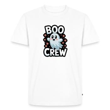 Doux fantôme – Boo Crew - T-shirt Premium bio Homme - blanc - Devant - Nico (187cm)