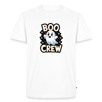 Doux fantôme – Boo Crew - T-shirt Premium bio Homme - blanc - Devant - Nico (187cm)
