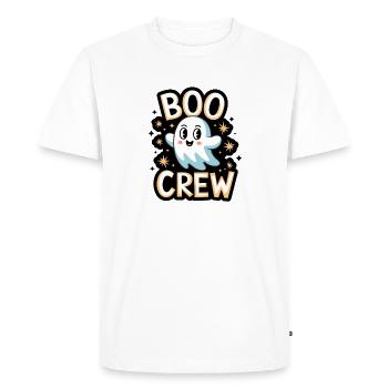 Doux fantôme – Boo Crew - T-shirt Premium bio Homme - blanc - Devant - Nico (187cm)