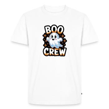 Doux fantôme – Boo Crew - T-shirt Premium bio Homme - blanc - Devant - Nico (187cm)