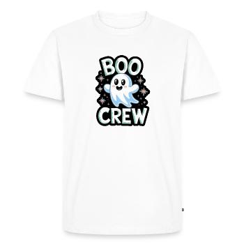 Doux fantôme – Boo Crew - T-shirt Premium bio Homme - blanc - Devant - Nico (187cm)