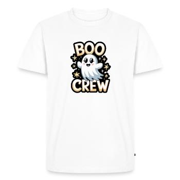 Doux fantôme – Boo Crew - T-shirt Premium bio Homme - blanc - Devant - Nico (187cm)