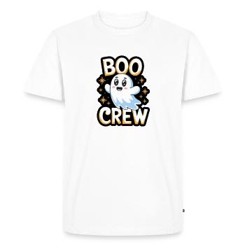 Doux fantôme – Boo Crew - T-shirt Premium bio Homme - blanc - Devant - Nico (187cm)