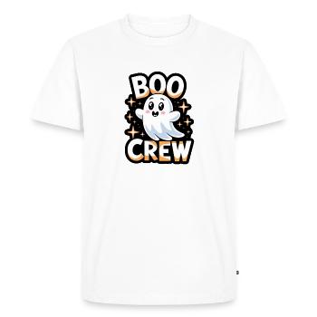 Doux fantôme – Boo Crew - T-shirt Premium bio Homme - blanc - Devant - Nico (187cm)