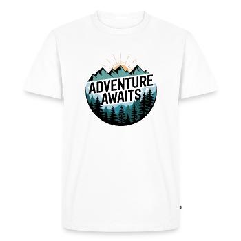 Adventure Awaits – Mountain Panorama - Men's Premium Organic T-Shirt - white - Front - Nico (187cm)