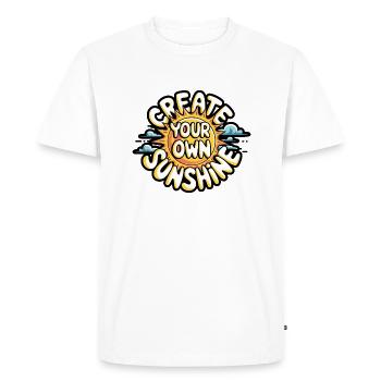 Create Your Own Sunshine – Strahlende Sonne - Men's Premium Organic T-Shirt - white - Front - Nico (187cm)