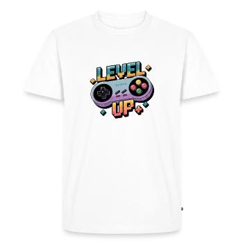 Level Up – Gaming Controller - Men's Premium Organic T-Shirt - white - Front - Nico (187cm)