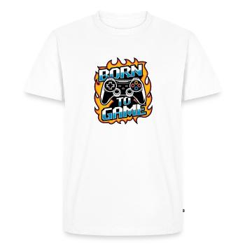 Born to Game – Gaming Controller - Men's Premium Organic T-Shirt - white - Front - Nico (187cm)