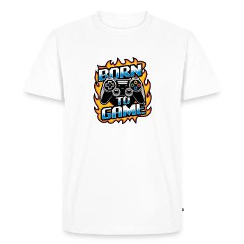 Born to Game – Gaming Controller - Men's Premium Organic T-Shirt - white - Front - Nico (187cm)