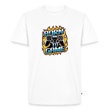 Born to Game – Gaming Controller - Men's Premium Organic T-Shirt - white - Front - Nico (187cm)