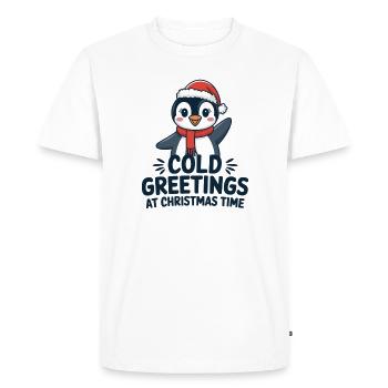 Salutations sympas au moment de Noël – Penguin - T-shirt Premium bio Homme - blanc - Devant - Nico (187cm)