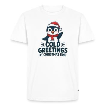 Salutations sympas au moment de Noël – Penguin - T-shirt Premium bio Homme - blanc - Devant - Nico (187cm)