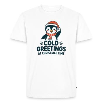 Salutations sympas au moment de Noël – Penguin - T-shirt Premium bio Homme - blanc - Devant - Nico (187cm)