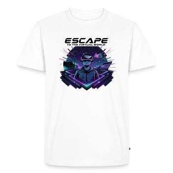 Escape to the Virtual World – Future VR-Design - Men's Premium Organic T-Shirt - white - Front - Nico (187cm)