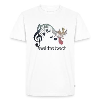 Feel the Beat – Abstract clef - Men's Premium Organic T-Shirt - white - Front - Nico (187cm)