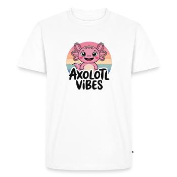 Axolotl Vibes – Cute Salamander Cartoon - Men's Premium Organic T-Shirt - white - Front - Nico (187cm)