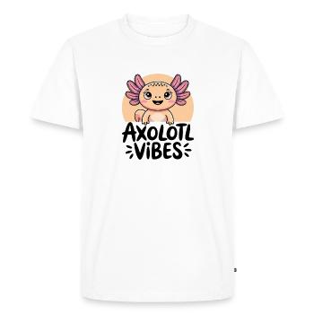 Axolotl Vibes – Cute Salamander Cartoon - Men's Premium Organic T-Shirt - white - Front - Nico (187cm)