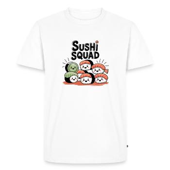 Sushi Squad – Kawaii Nigiri Team - Men's Premium Organic T-Shirt - white - Front - Nico (187cm)