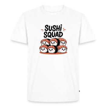 Sushi Squad – Kawaii Nigiri Team - Men's Premium Organic T-Shirt - white - Front - Nico (187cm)