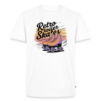 Retro Roller Skates – 80s Vibes - Men's Premium Organic T-Shirt - white - Front - Nico (187cm)