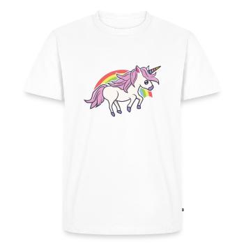 Unicorn Licorne Cheval Fabelwesen Unicorns - T-shirt Premium bio Homme - blanc - Devant - Nico (187cm)